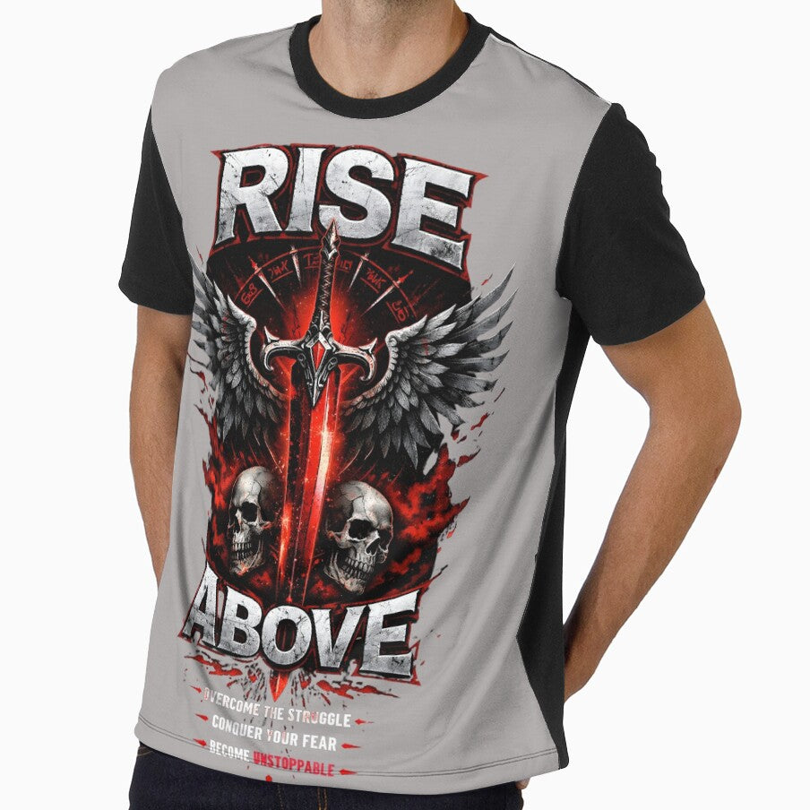 Rise Above Sword Streetwear Graphic Design by GOUR FASHION