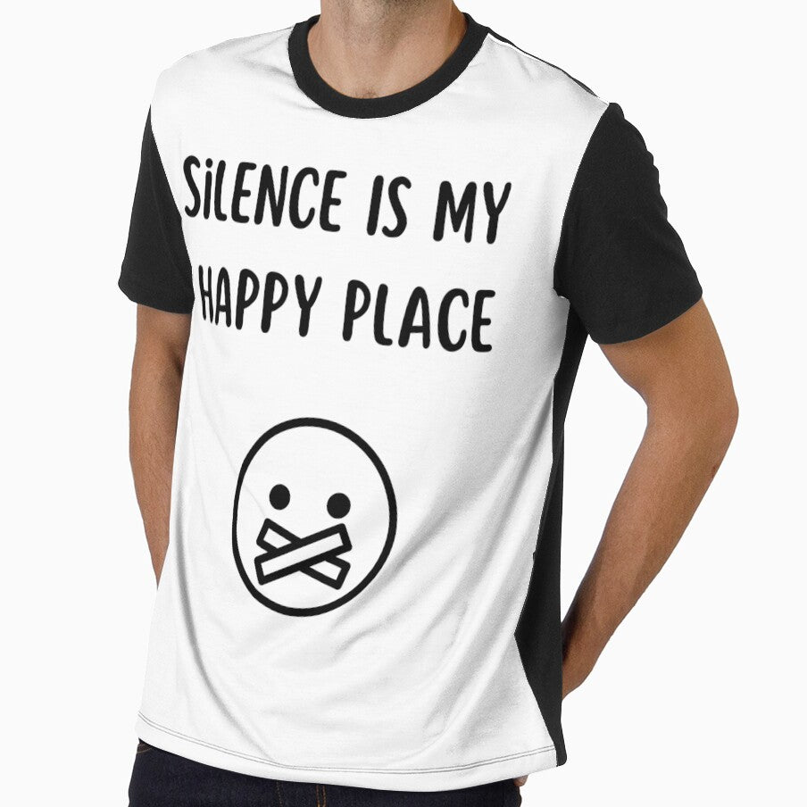 Silence Is My Happy Place Funny Introvert T-Shirt by TeesForTease