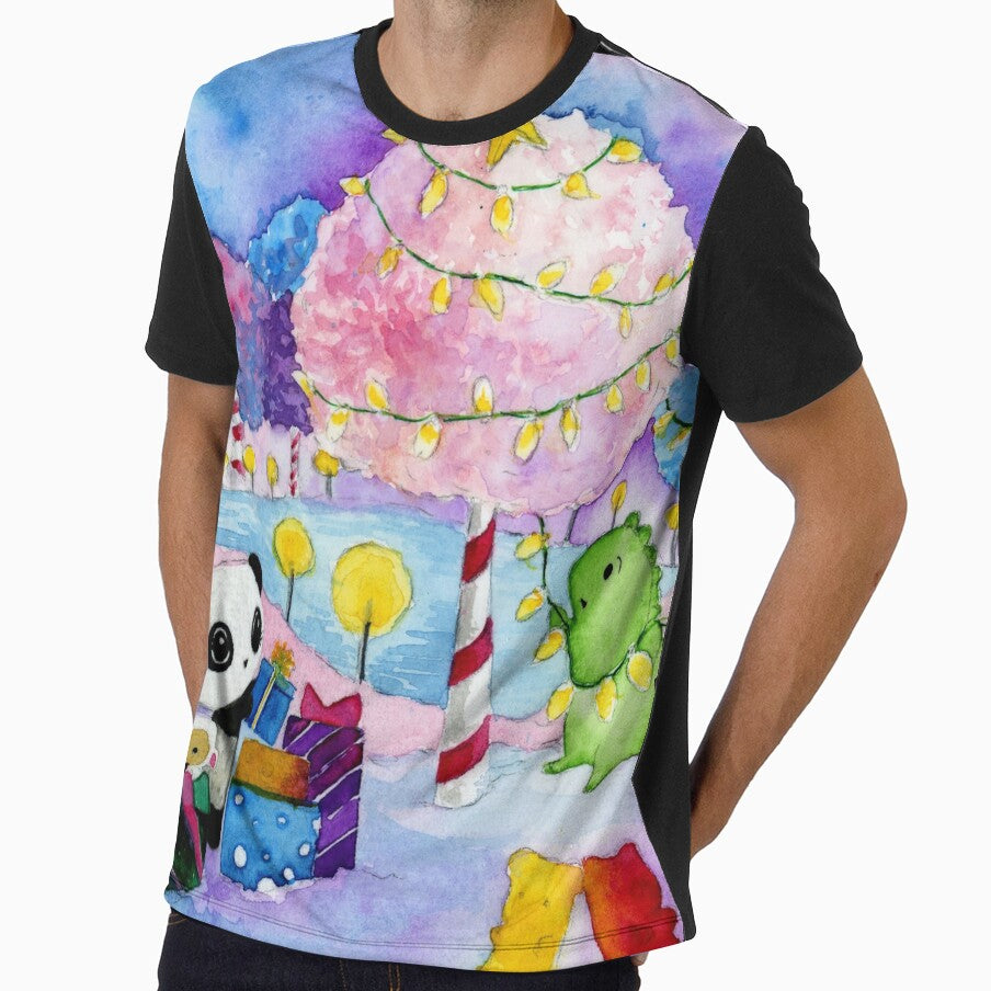 Dino & Panda Watercolour Painting: Candyland Christmas by Dino & Panda Studios