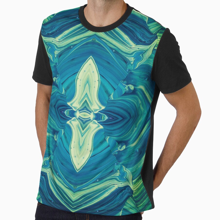 Symmetrical play of colors in blue-green by Psilographics
