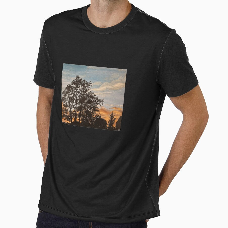 Sunset Tree Line Painting Premium by SilvanaBartheld