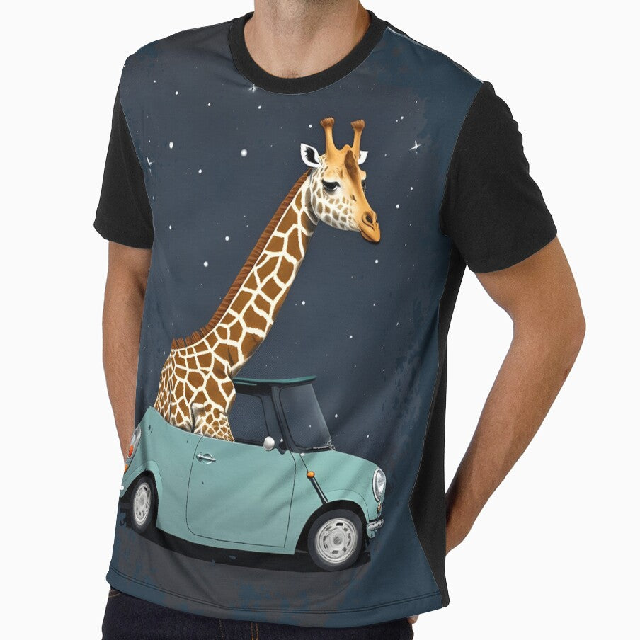 Reach for the stars - giraffe in a car by KlaudiDesignArt