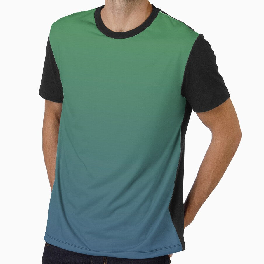 Gradient Peacock Green And Blue Print by tshirtsandme