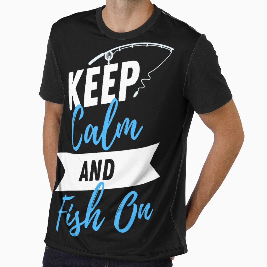 Keep Calm and Fish On Funny Fishing by TeesForTease
