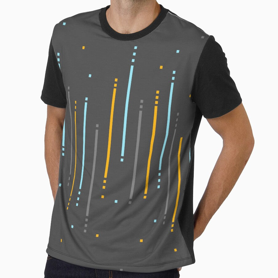 Modern minimal design with grey, orange and blue colors, lines, rectangles and squares by CiniArt