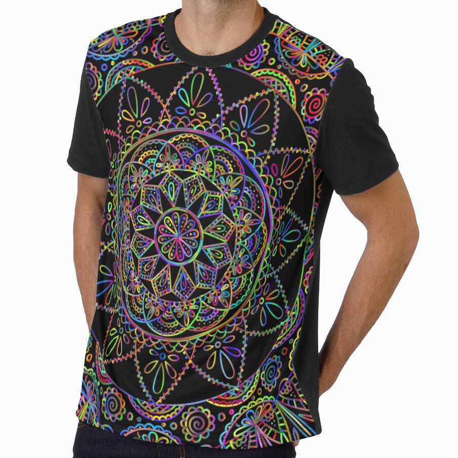 Blacklight Ornamental Mandala Aesthetic by VagabondTees