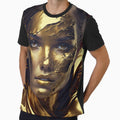 Very beautiful woman covered with gold, digital drawing with oil paint finish. by mrlongfield