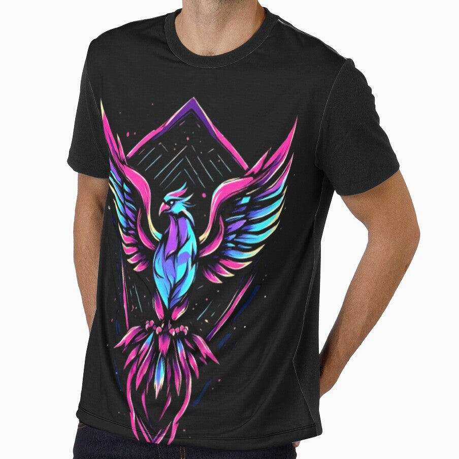 Neon Phoenix Rising | Premium Cyber Techno Streetwear 01 by Shift-Bloom