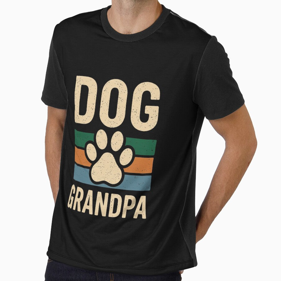 Dog Grandpa Retro Sunset Dog Paw Print by GiaoCalonas