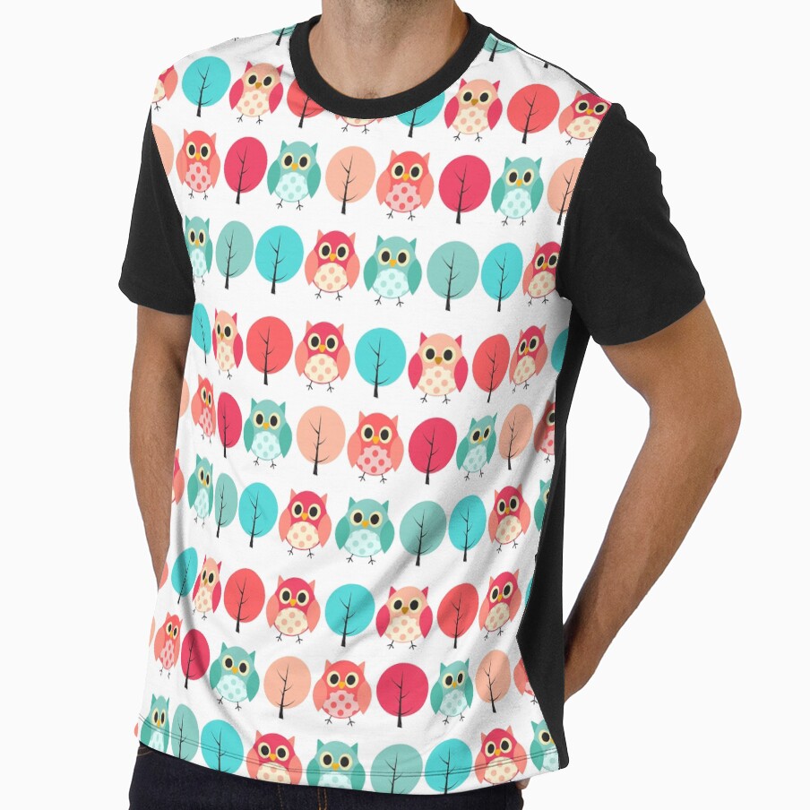 Cute, Funny, kawaii, Owl Pattern,  Red, Green, Blue by Jaydee001