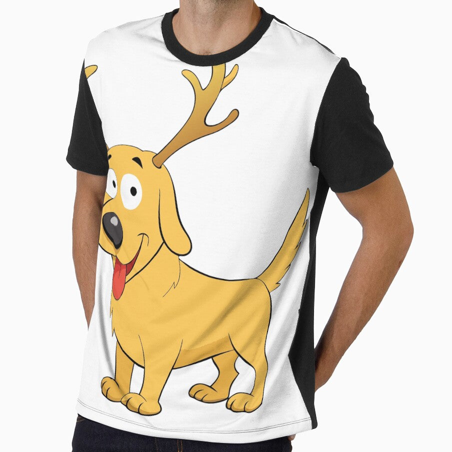Golden Retriever with Comically Oversized Antlers by omerfdln34
