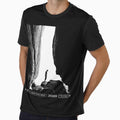 Urban Streetwear – Black and White Minimalist Rock Silhouette Design by sachiniDee