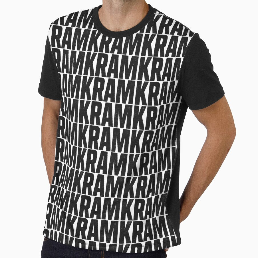 KRAM Brutalist Streetwear Logo Black Minimalist Tee by ShenGha-design