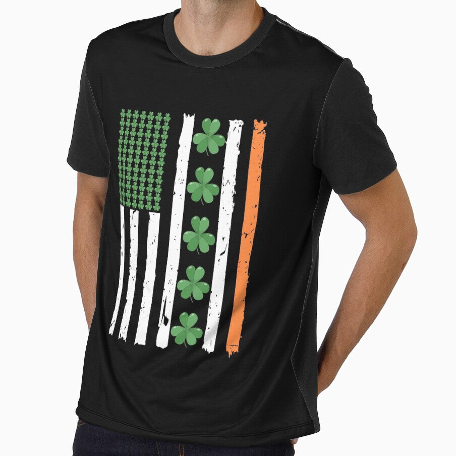 Vintage American Flag Saint Patricks Day Funny Ireland Lucky by OUSSAMAVIP