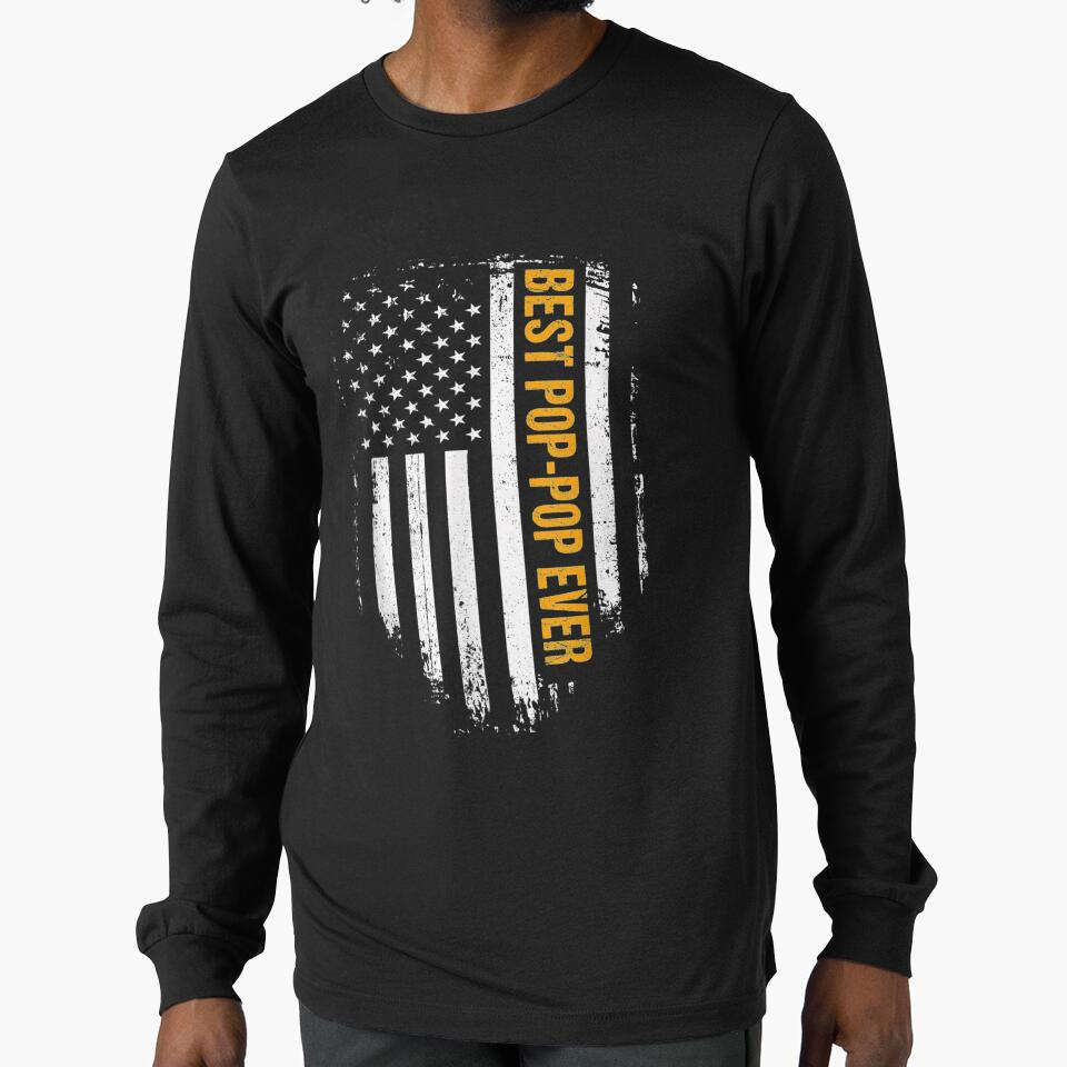 Vintage Best Pop Pop Ever American Flag Father's Day by beatabea