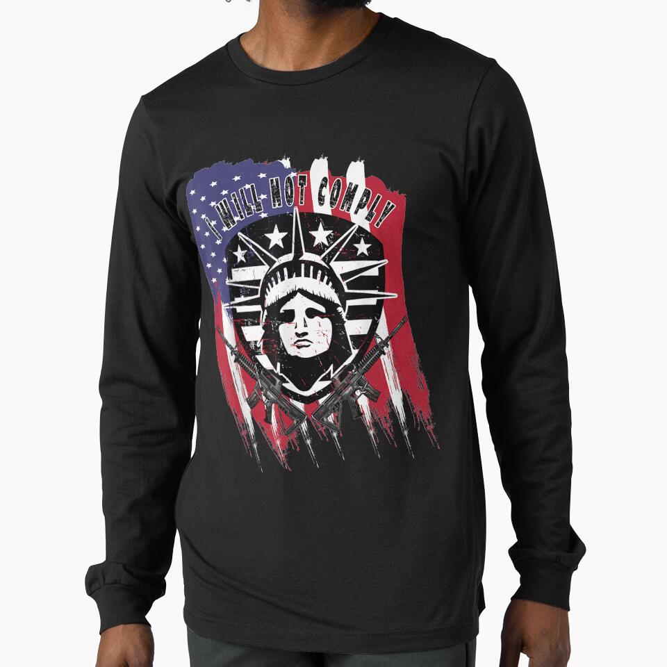 I Will Not Comply Vintage American Flag Statue Of Liberty by sheilase