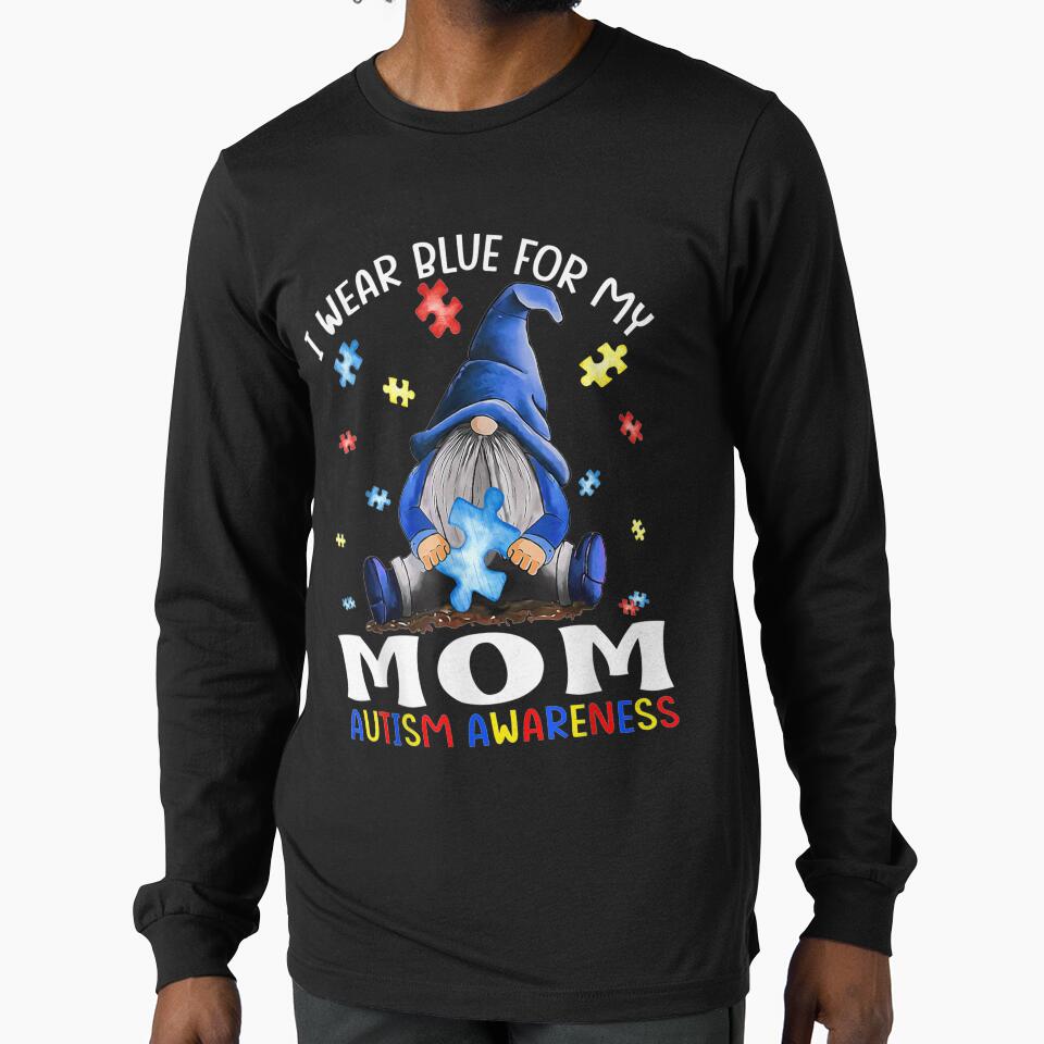 I Wear Blue For My Mom Autism Awareness Gnomes by beatabea