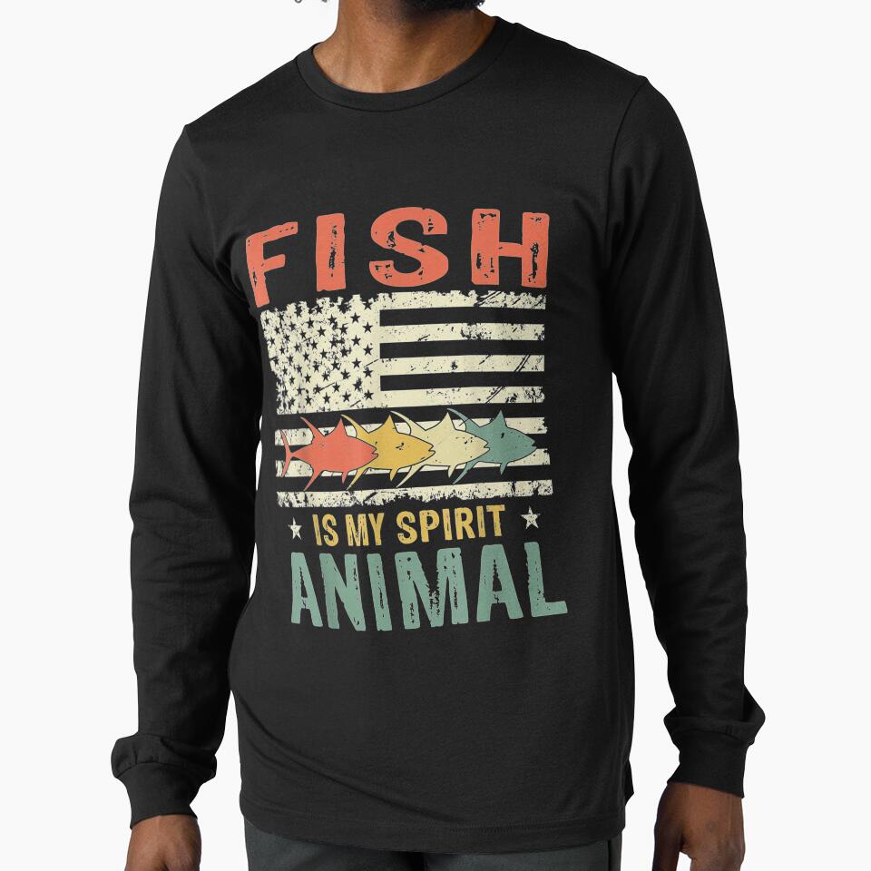 Vintage Fish Is My Spirit Animal American Flag by maudean