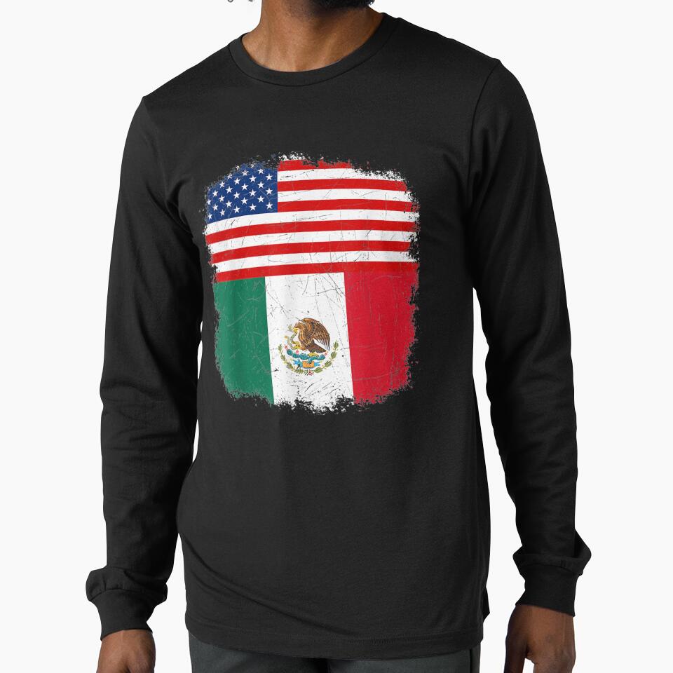 Half Mexican American Flag Vintage Mexico by dianev79