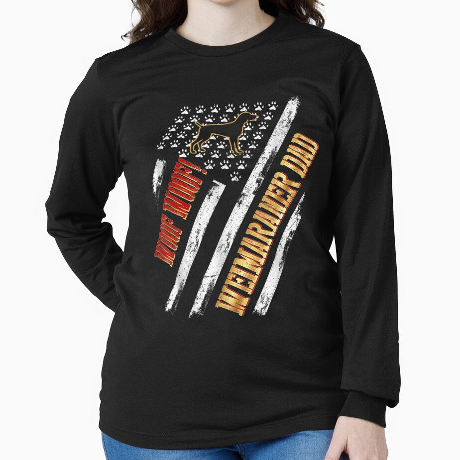 Vintage American Flag American Woof Woof Weimaraner Dad by sheilase
