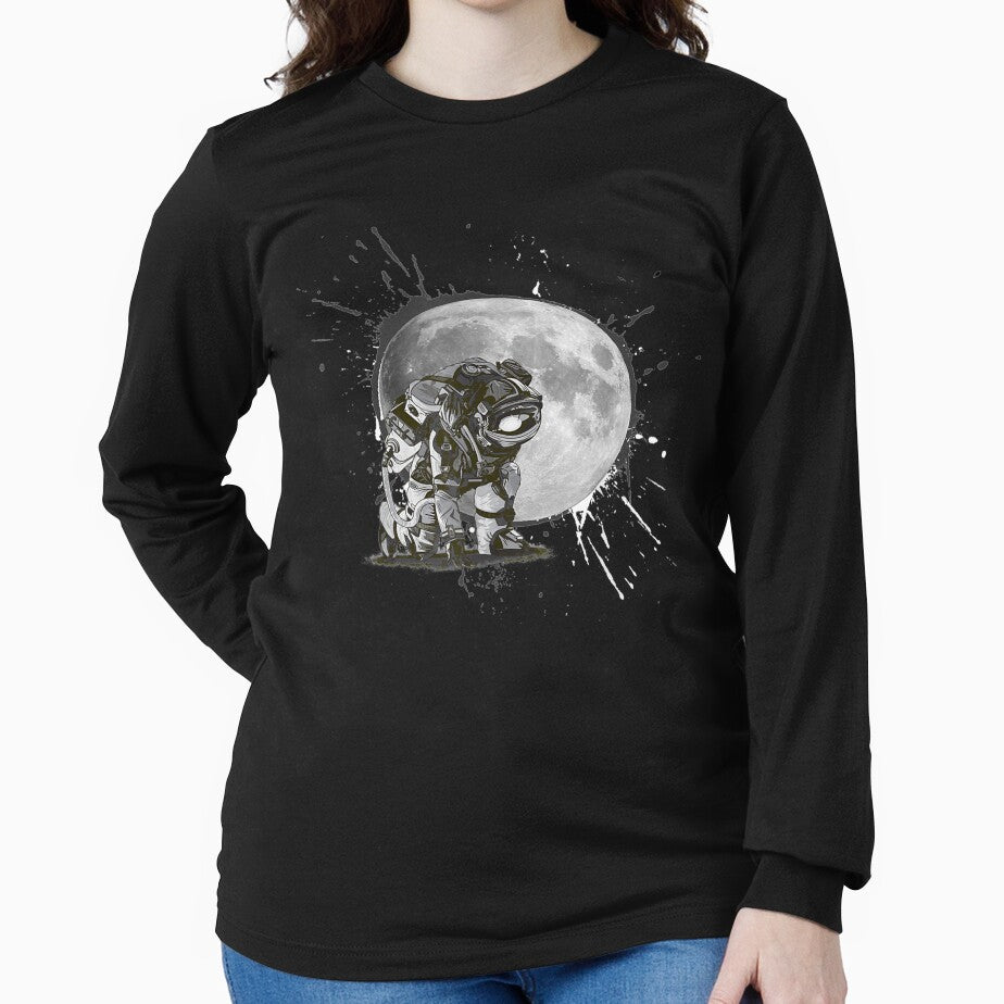 Taking On The Universe Astronaut Painting The Moon Unisex by manidala