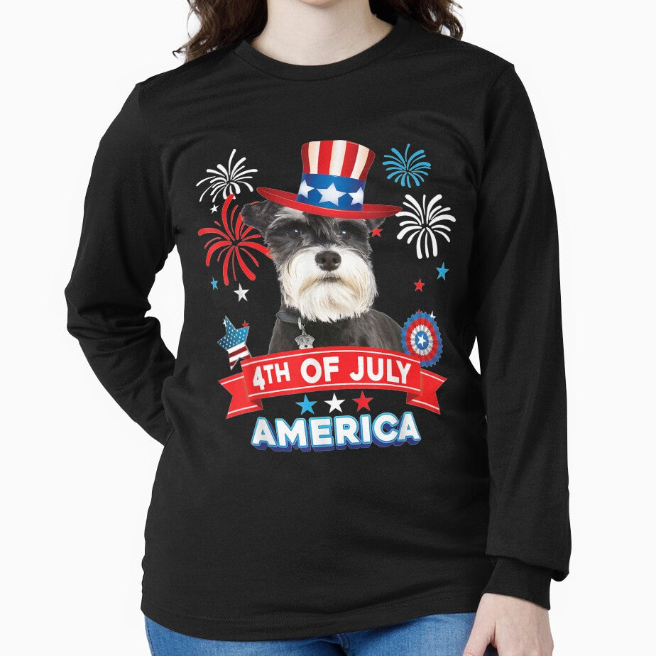 4th Of July Patriotic Day Schnauzer Dog Independence Happy by laurader