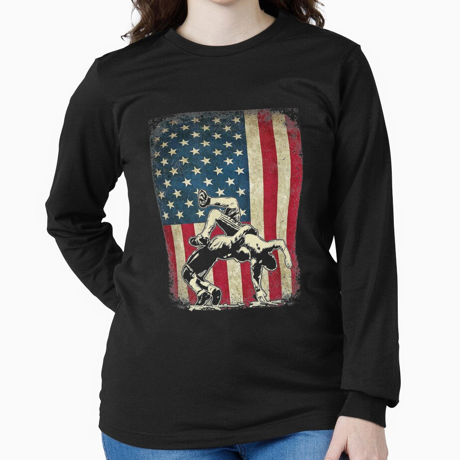 American Flag Wrestling Cool Usa Wrestle Gift For Fans by miann4