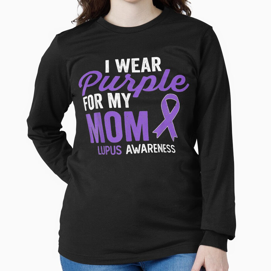 I Wear Purple For My Mom Lupus Disease Awareness Quote Gift by venitamara