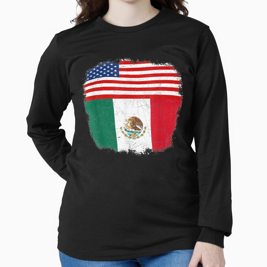 Half Mexican American Flag Vintage Mexico by dianev79