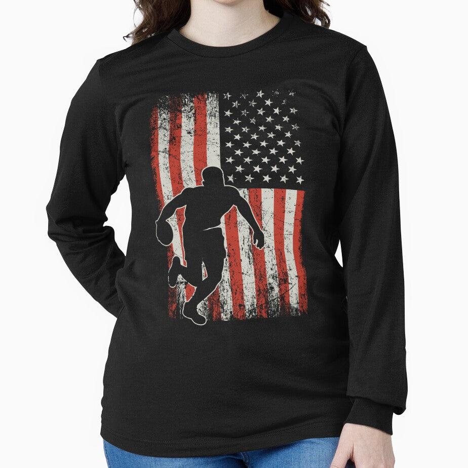Vintage USA Flag Basketball Player by Ryan Jay Cruz