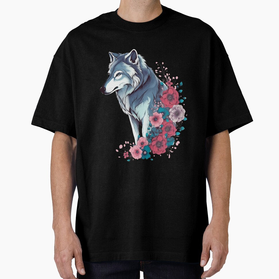 Colorful Wolf With Flowers by hamishby