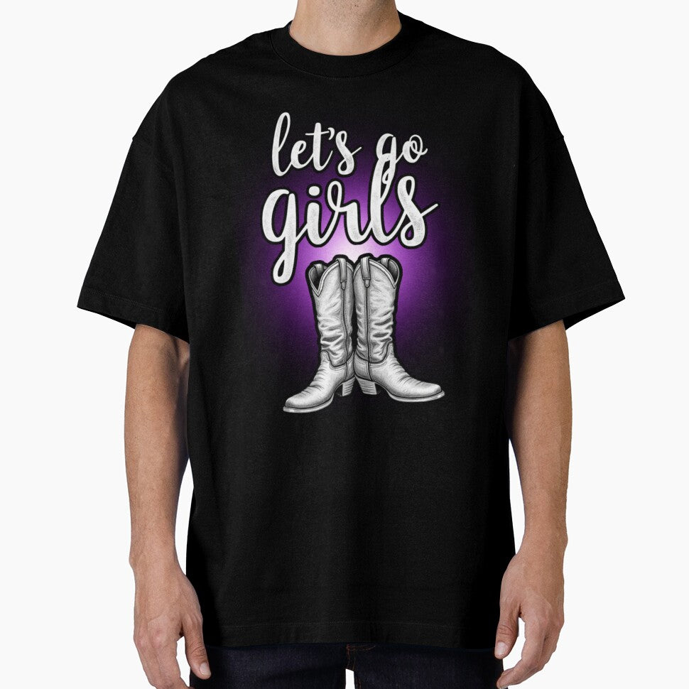 Let's Go Girls Purple Neon Cowboy Boots by PriyaMagic