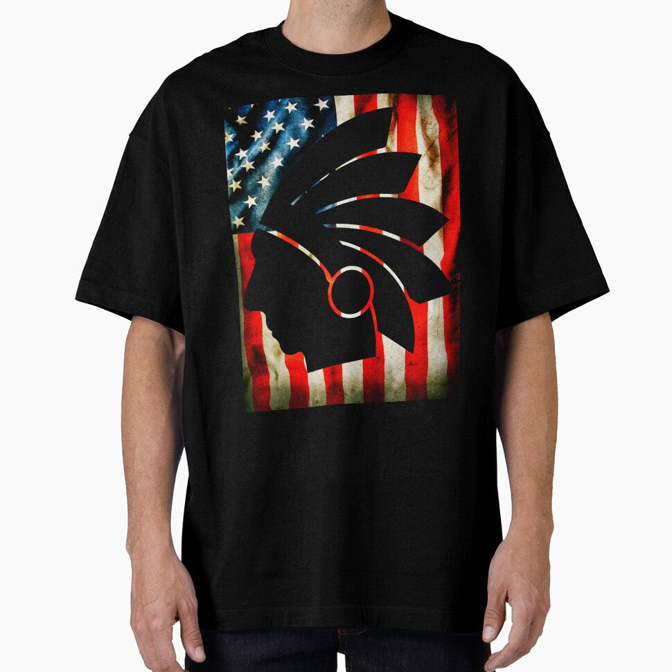 Native american and  USA flag patriot vintage by erozzz