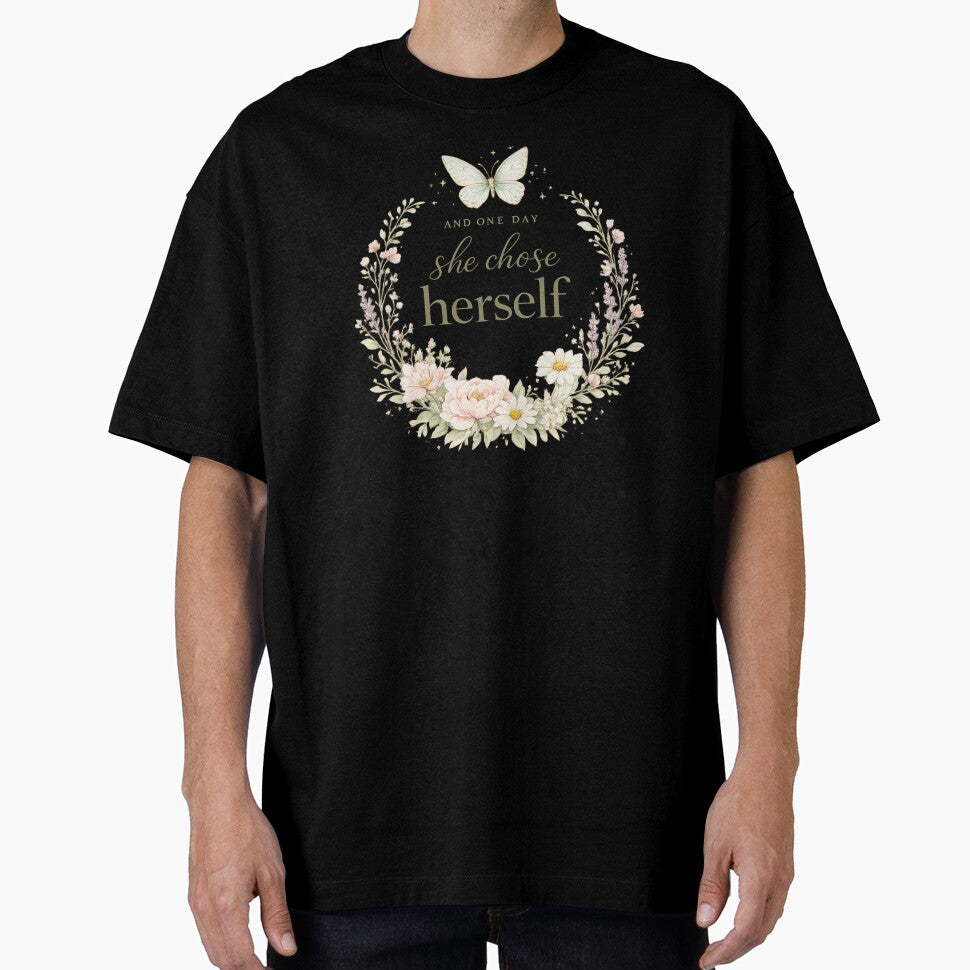 She Chose Herself Self Love Gift for Her Women Empowerment Butterfly Shirt by DreamelleStudio