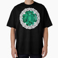 Round Cut Emerald Surrounded by Cluster Diamonds by Nicki Licking
