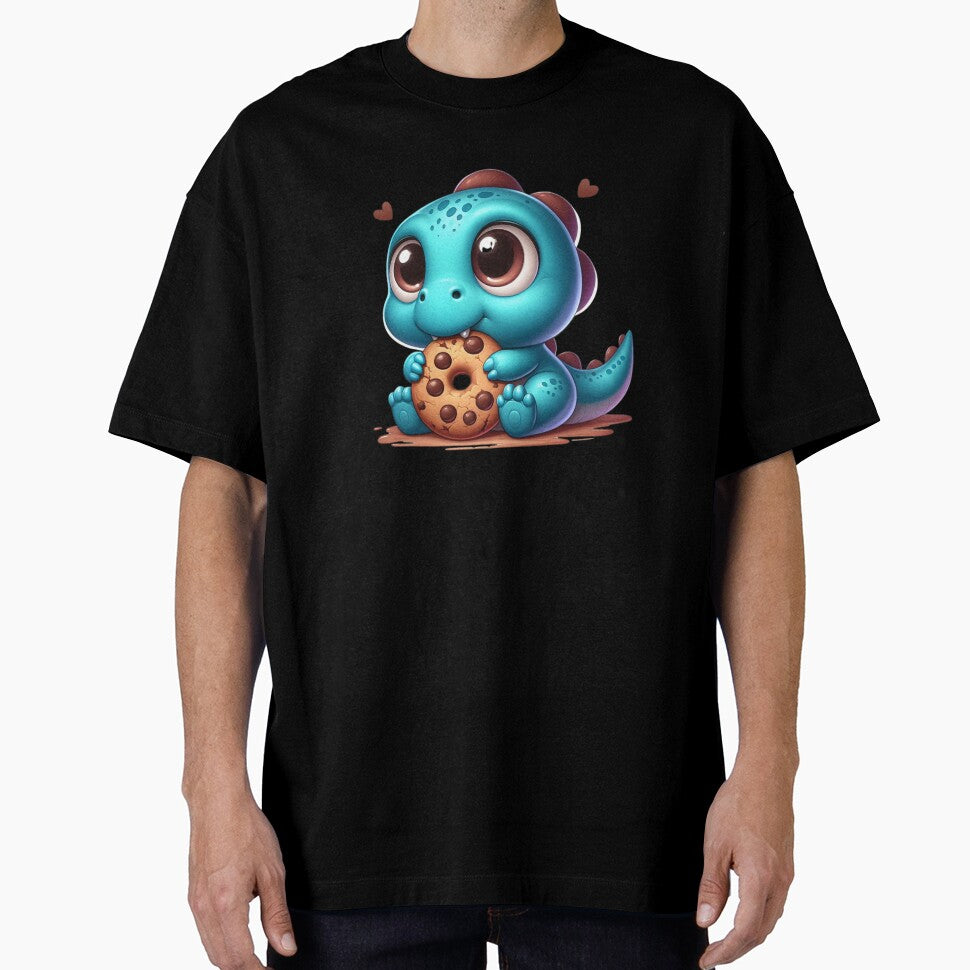 Kopie von blauer Dino mit Schokokeks by Toms Tee