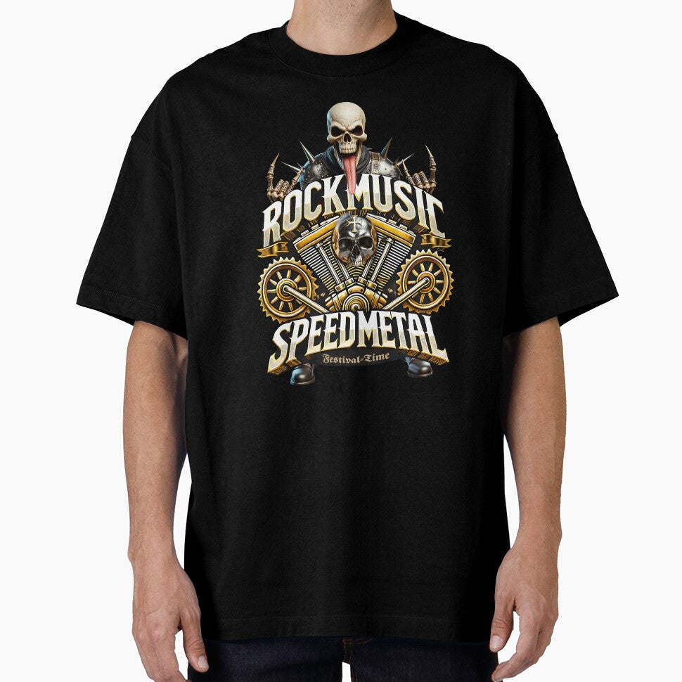 Rock music, speed metal, skull, engine block, festival time by Segasprojects