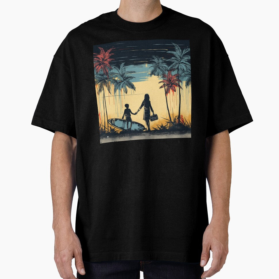 Mama and son hit the beach // Banksy Inspo by BlurrdGrafix