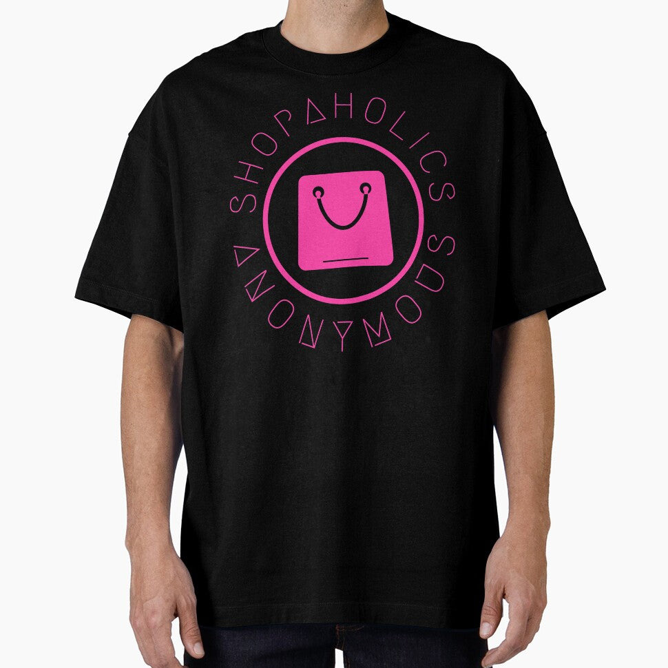 Shopaholics Anonymous logo on purple by shmupod