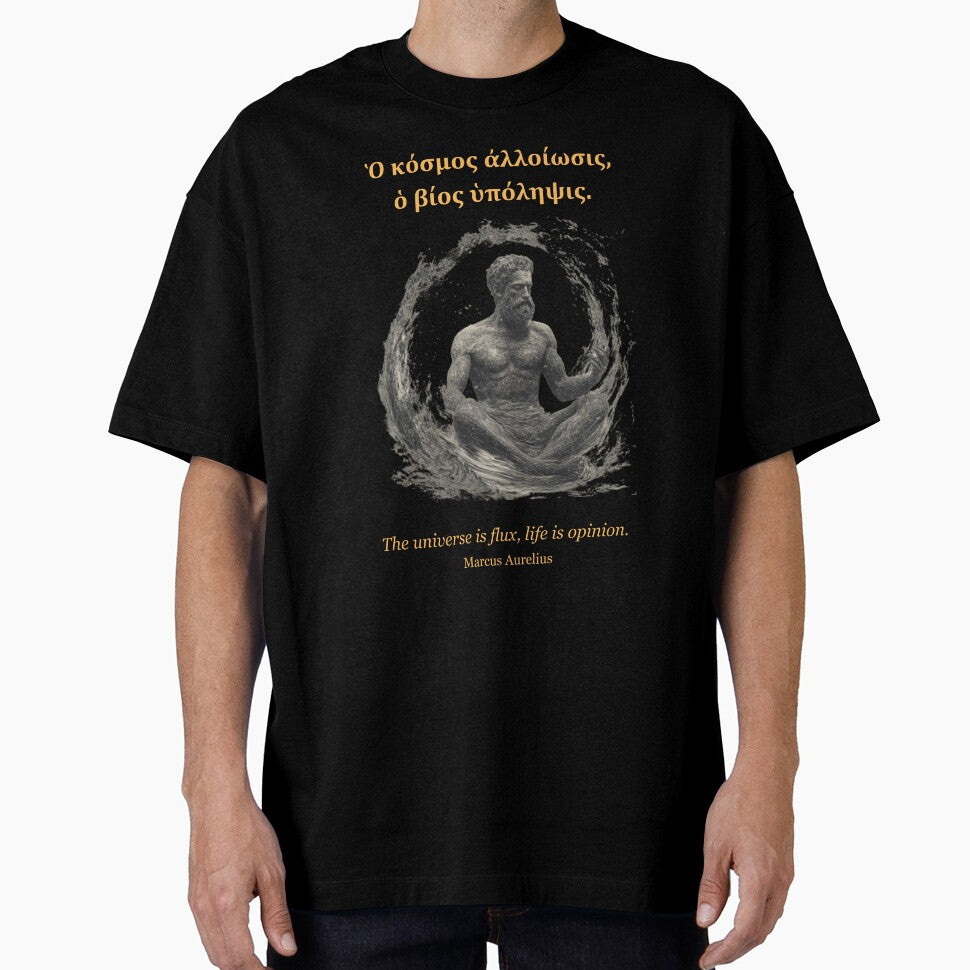 Stoic Wisdom – Marcus Aurelius 'Universe is Flux' Design" by Kotodama