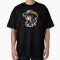 Elegant Woman with Long Dark Hair in Cowboy Hat - Western Style Graphic by styleonestaa
