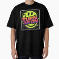Turn Me On Smiley Face Neon Graphic, Rave Aesthetic Shirt, EDM Festival Vibes, Retro Glitch Design by ELVIN DESIGNS