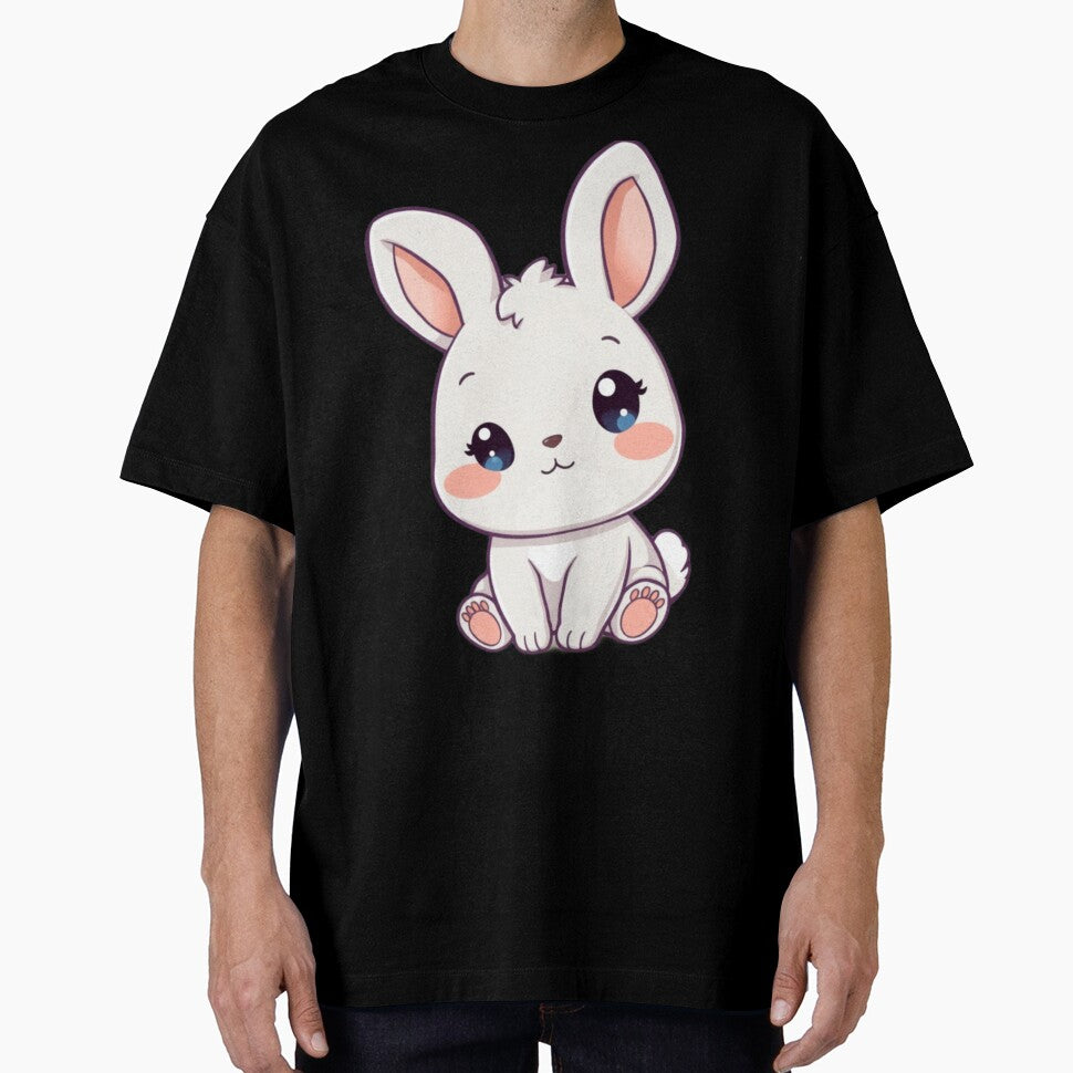 Cute White Bunny Kawaii Illustration ? | Chibi Rabbit PNG for Stickers, T-Shirts & Digital Products by CozyPops