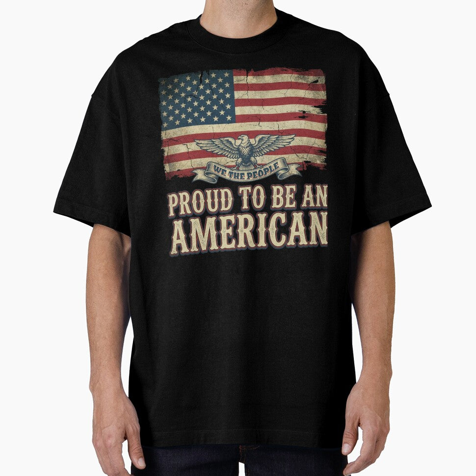 We The People Proud American Vintage Eagle Flag by Edgestone Graphics