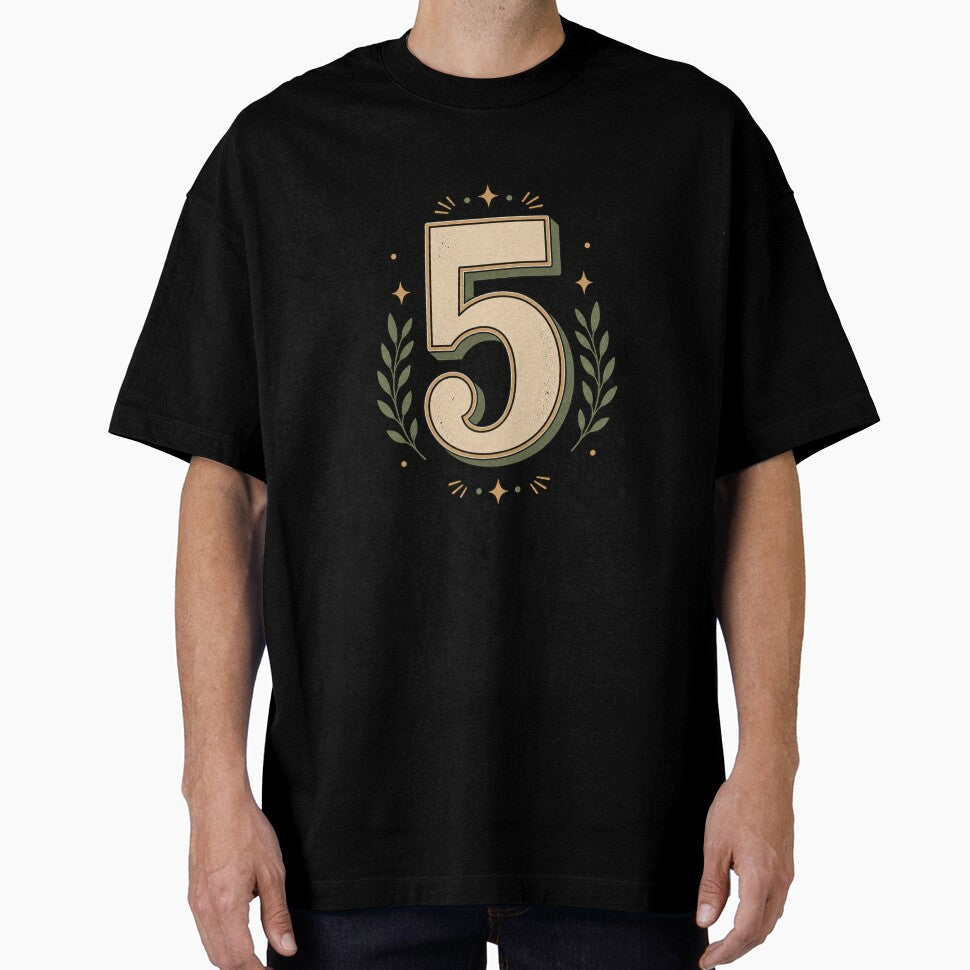 Vintage Retro Number 5 Graphic by Kupeliemre