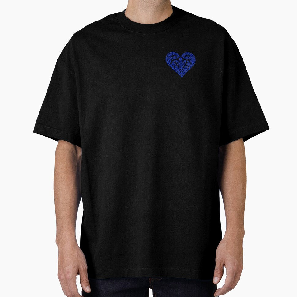 Valentine's Day Heart Boyfriend Girlfriend Blue Floral Pocket by SStarDesigns