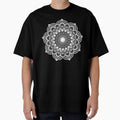 White Mandala on blue by CreaTwinkles
