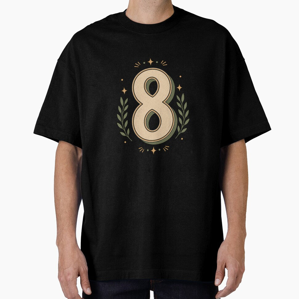 Vintage Number 8 Retro Design by Kupeliemre