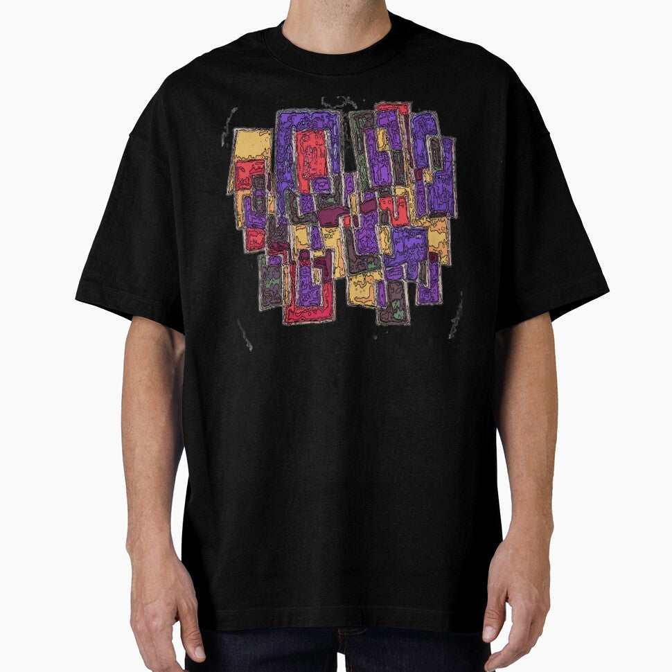 cityscape cubism poster colorful geometric abstract design by SmashingDeals