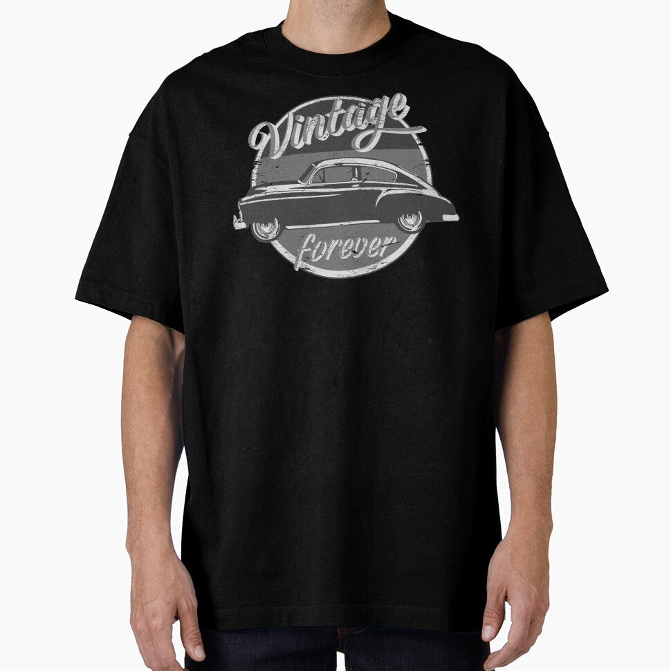 Vintage Car Forever Distressed Slogan Design by TrulyEpoque